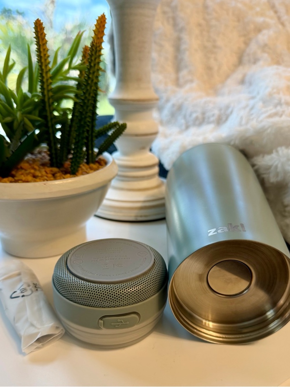 ZAK! Designs Stainless Steel Insulated Tumbler W/Speaker & Lights In Graphite - Picture 5 of 16